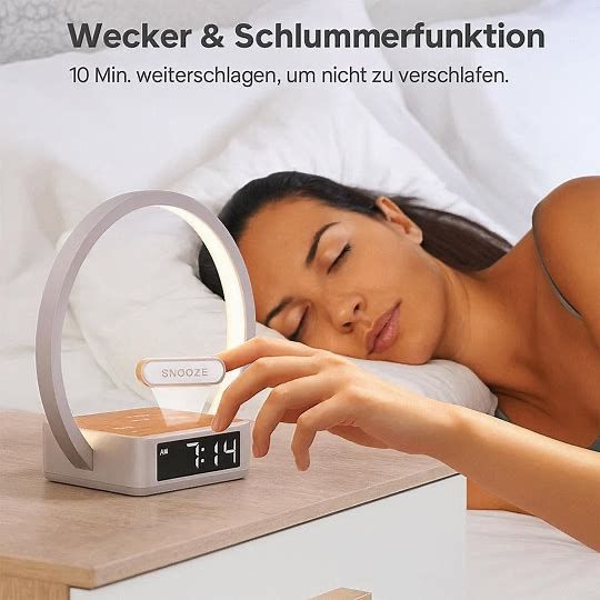 3 in 1 Kabellose Ladebettleuchte mit Wecklicht
