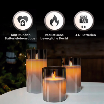 EverGlow - Realistische flammenlose Kerzen (inkl. Fernbedienung)