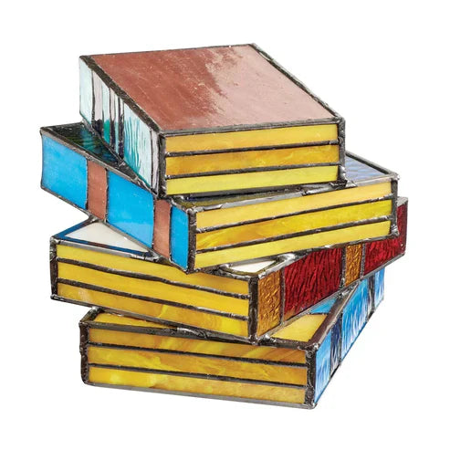 GlowBook – Gebeiztes gestapeltes Buch Lampe