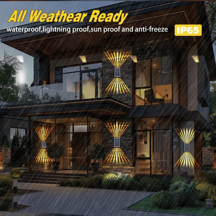 Solar-Wandleuchte mit Dual-Beam Effekt