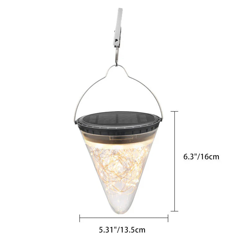 SparkCone – Solarbetriebene LED-Hängelampe für Außenbereiche