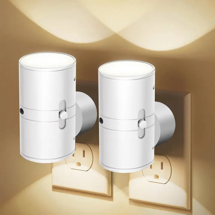 Dimmbares LED-Nachtlicht zum Einstecken mit Drehregler – Warmweißes Licht
