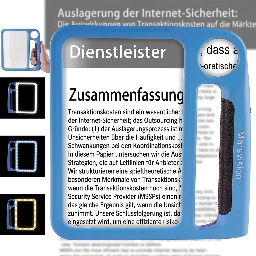 LED Leselupe — 5- & 10-fache Vergrößerung mit 48 LEDs