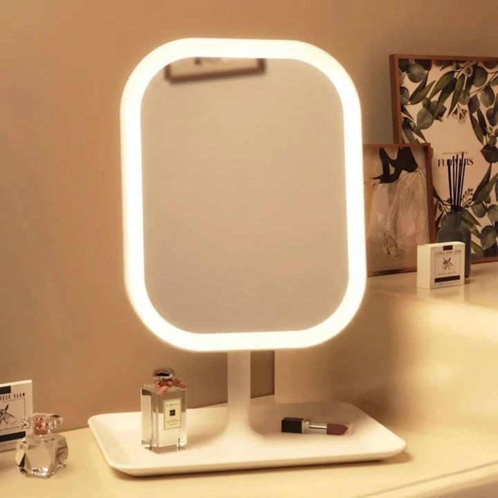 LED Schminkspiegel mit 3 Lichtfarben – kabellos, dimmbar, mit Touch-Bedienung