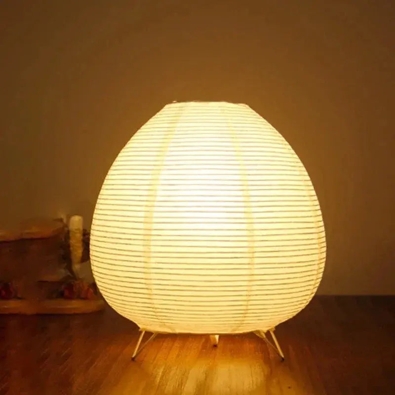 Japanische LED-Tischlampe aus Reispapier