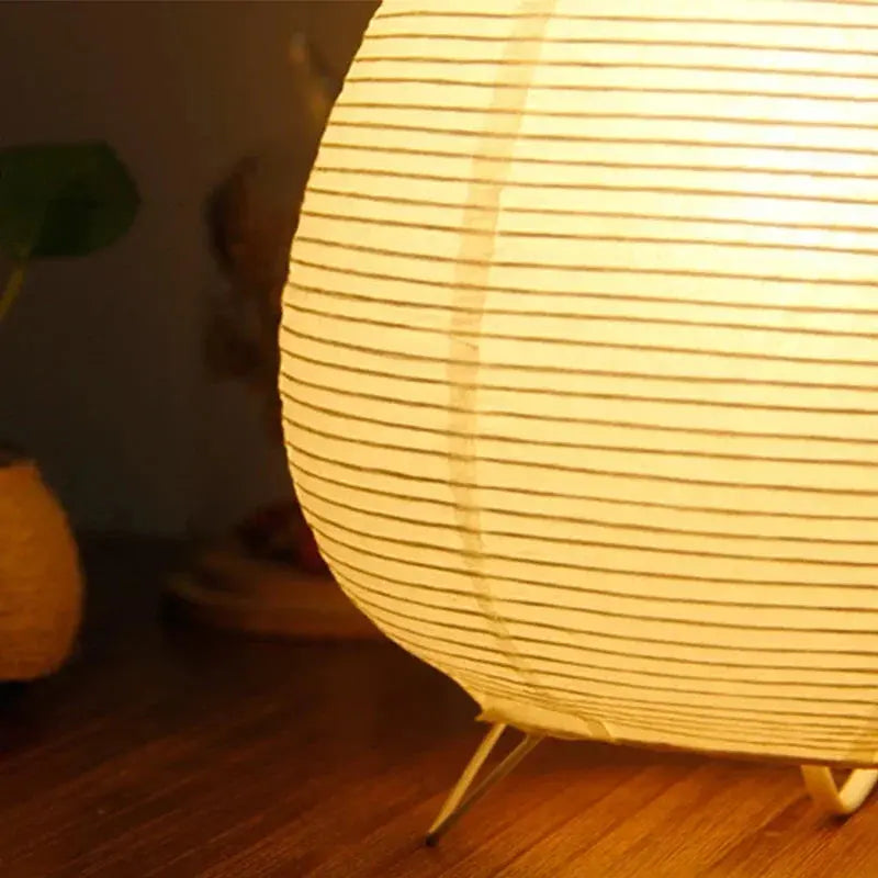 Japanische LED-Tischlampe aus Reispapier