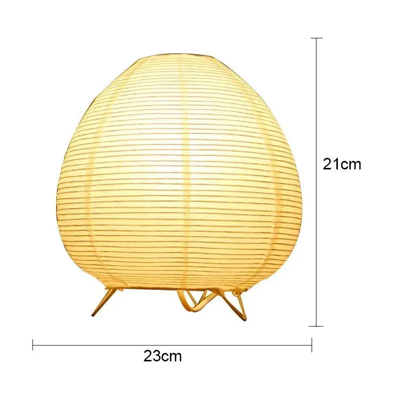 Japanische LED-Tischlampe aus Reispapier