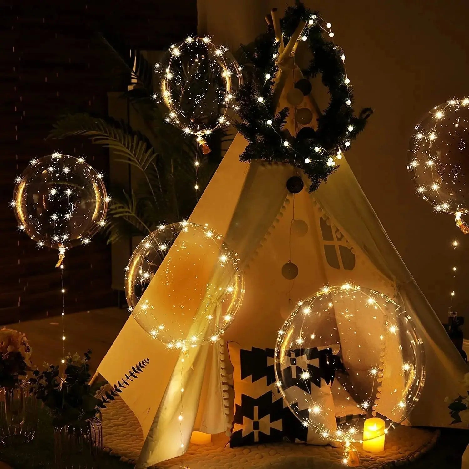 LED-Ballons  – Warmweißes Licht für Partys & Hochzeiten | 10er-Set