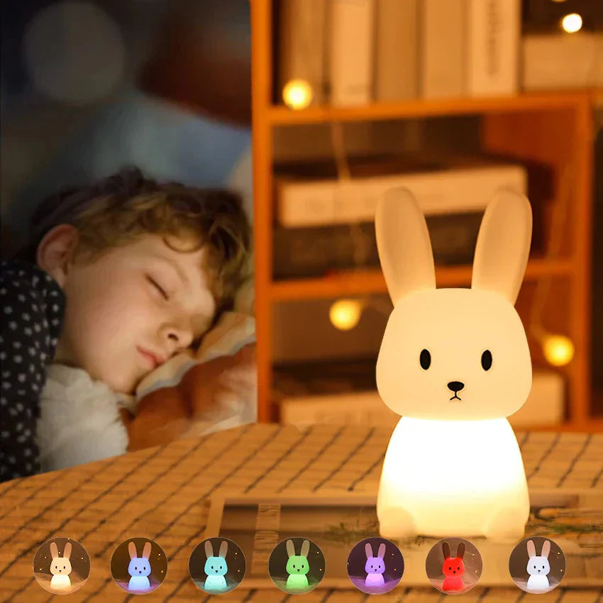 LED Nachtlicht Hase mit Berührungssteuerung und USB-Aufladung