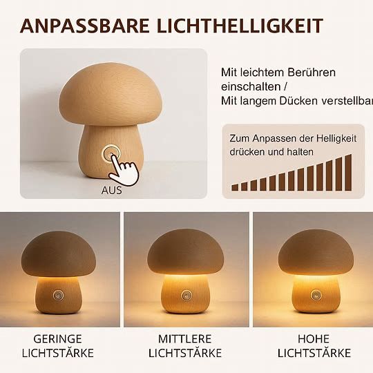 MushGlow | Wärme und Atmosphäre in einem schönen Holzdesign.