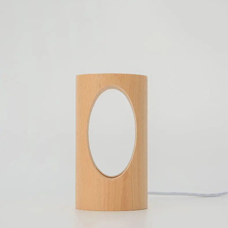 Rechteckige LED-Nachtlampe aus Massivholz