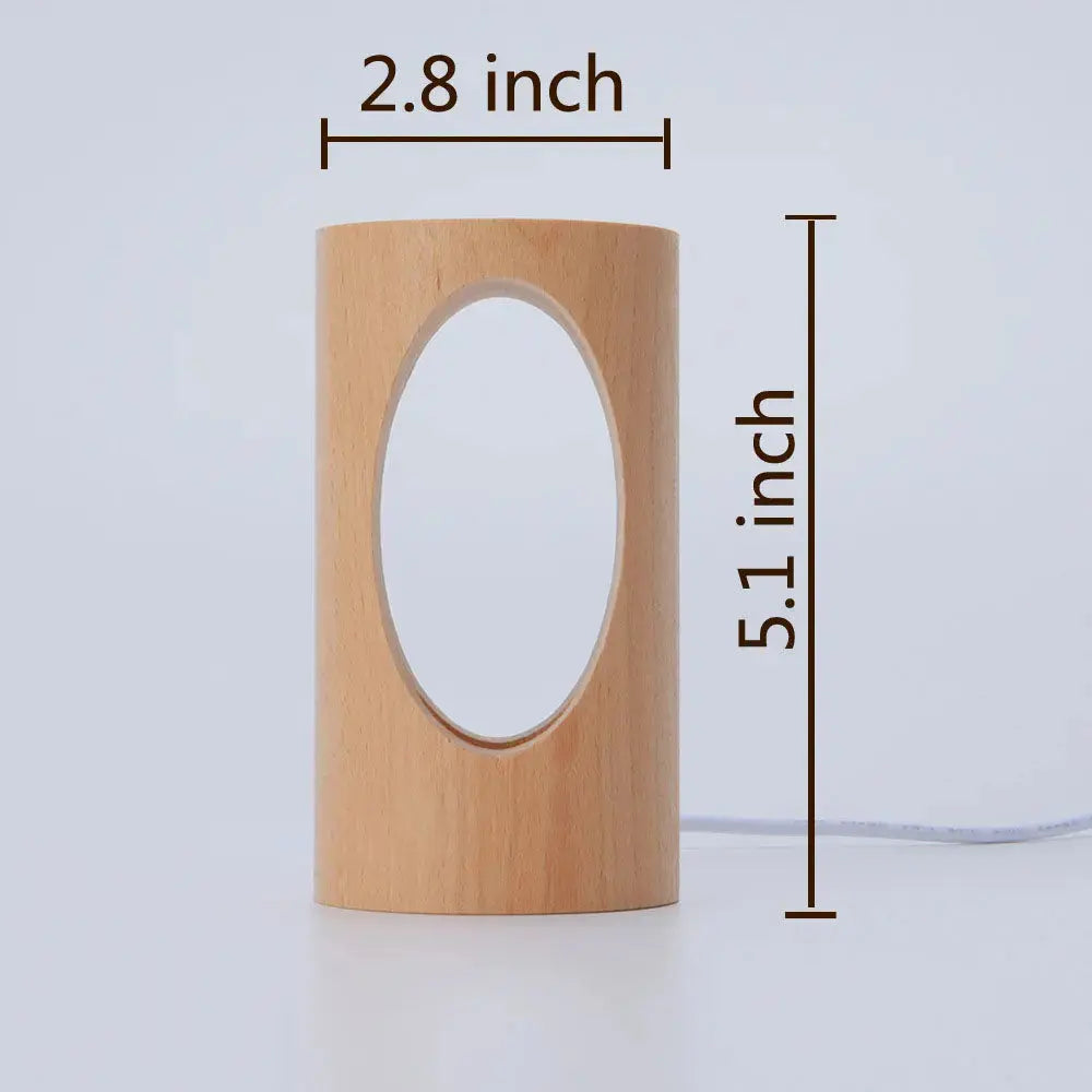 Rechteckige LED-Nachtlampe aus Massivholz