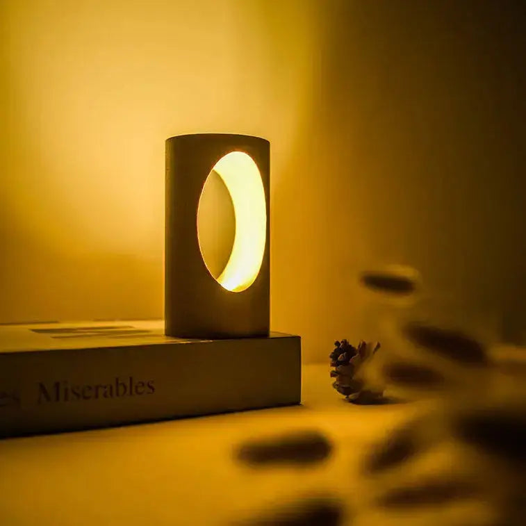 Rechteckige LED-Nachtlampe aus Massivholz