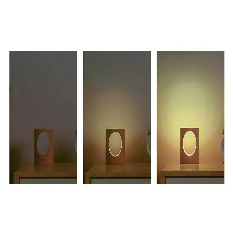 Rechteckige LED-Nachtlampe aus Massivholz