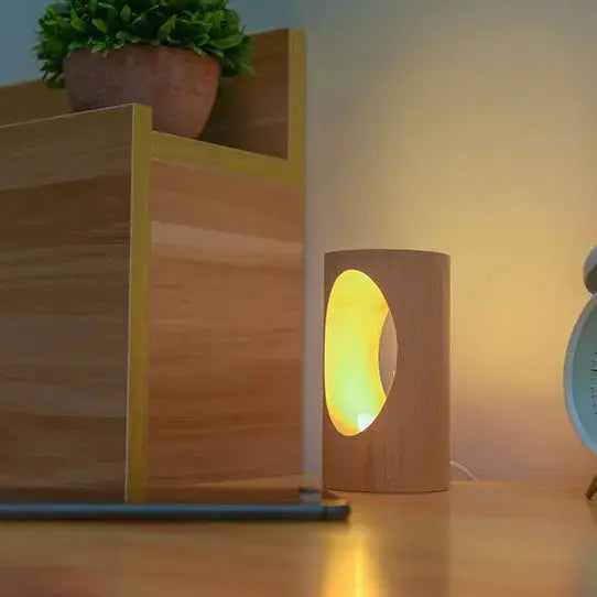 Rechteckige LED-Nachtlampe aus Massivholz