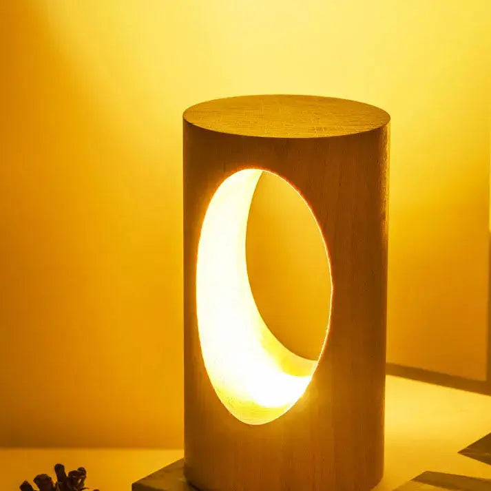 Rechteckige LED-Nachtlampe aus Massivholz