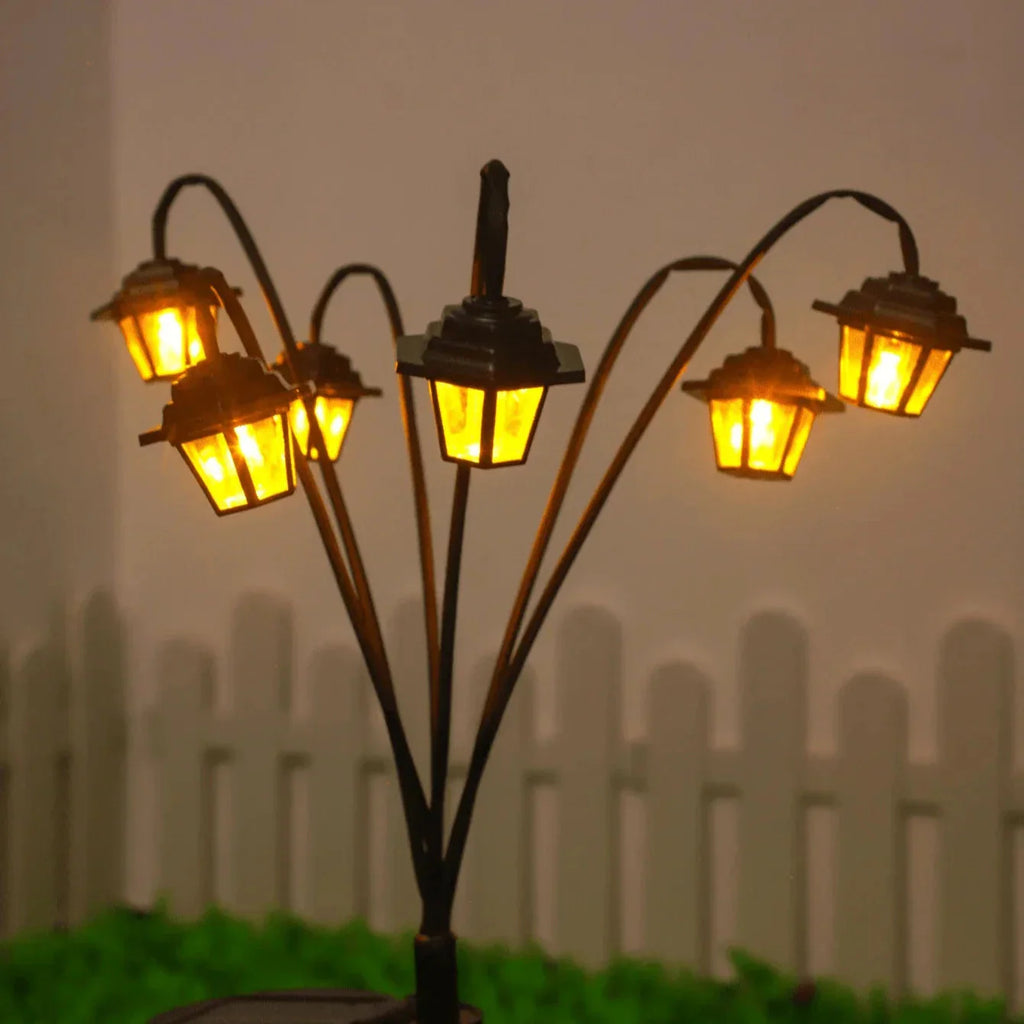 Retro Solar-Gartenlaterne mit 6 LED-Leuchten