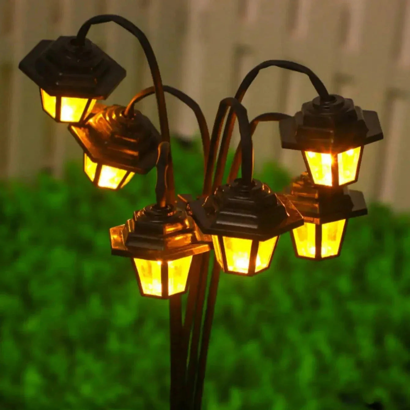 Retro Solar-Gartenlaterne mit 6 LED-Leuchten