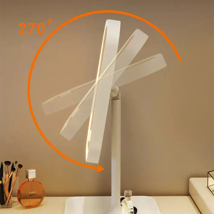 LED Schminkspiegel mit 3 Lichtfarben – kabellos, dimmbar, mit Touch-Bedienung