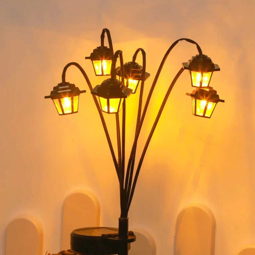 Retro Solar-Gartenlaterne mit 6 LED-Leuchten