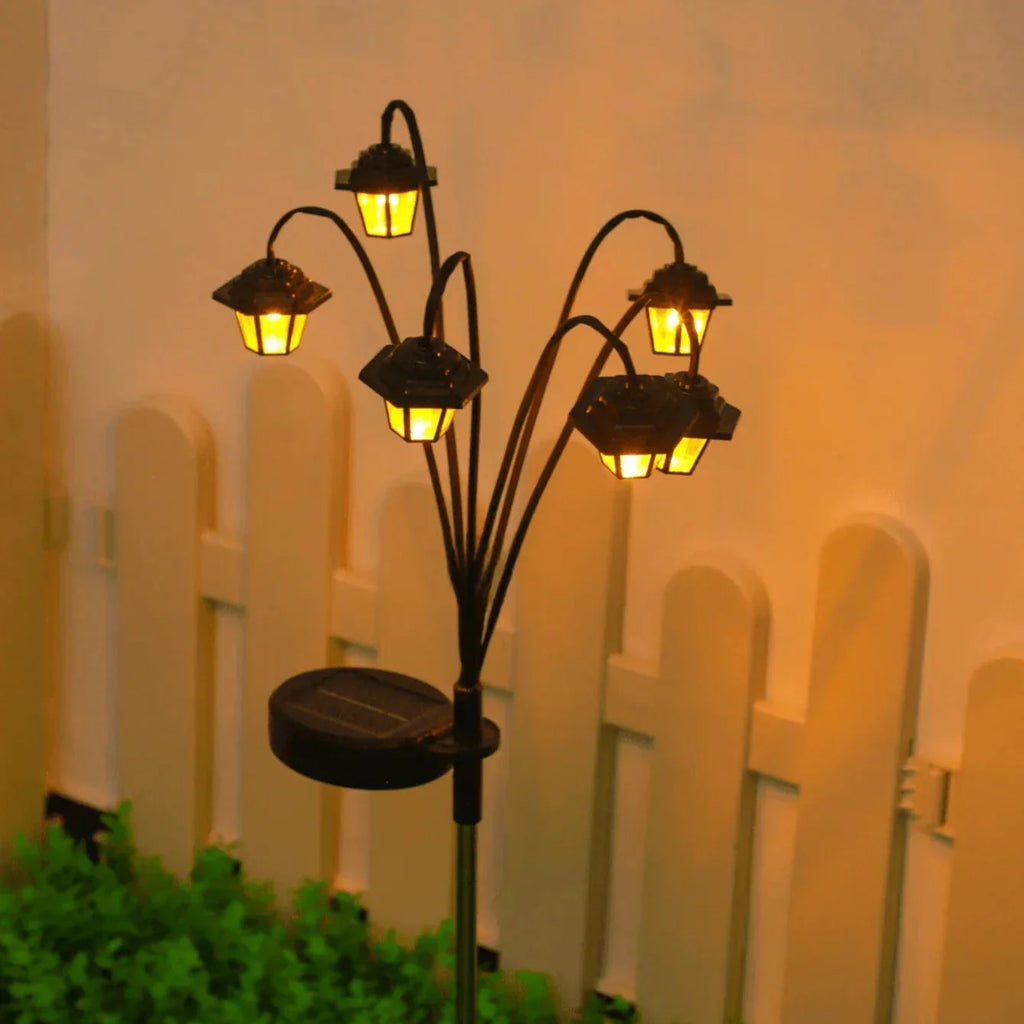 Retro Solar-Gartenlaterne mit 6 LED-Leuchten