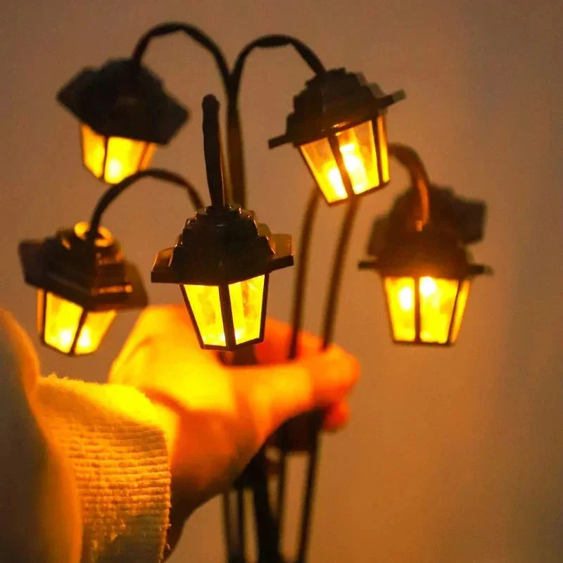 Retro Solar-Gartenlaterne mit 6 LED-Leuchten