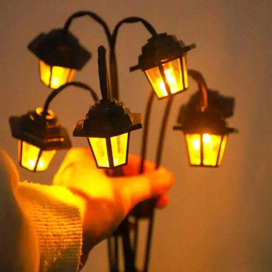 Retro Solar-Gartenlaterne mit 6 LED-Leuchten