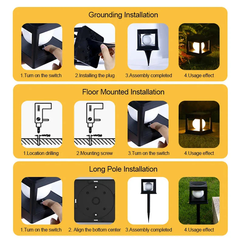 Solar-Gartenlaterne mit 2 Lichtfarben und automatischem Sensor