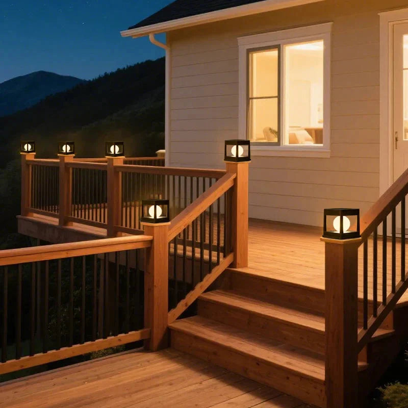 Solar-Gartenlaterne mit 2 Lichtfarben und automatischem Sensor