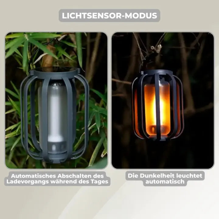 Solar-LED-Laterne mit Flammeneffekt