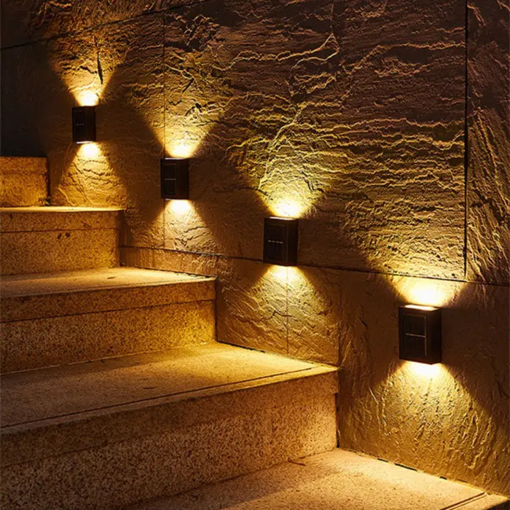Solar-Wandleuchte Außen — Warmweißes LED-Licht, IP44, kabellos