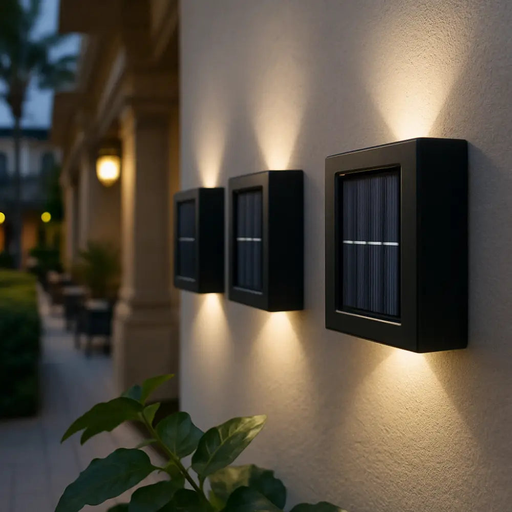 Solar-Wandleuchte Außen — Warmweißes LED-Licht, IP44, kabellos