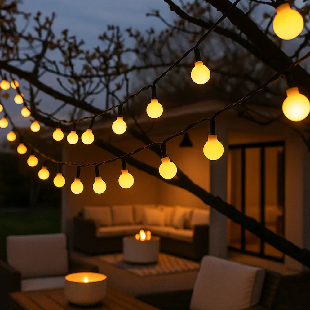 Solar Lichterkette LED mit warmweißem Licht für Garten