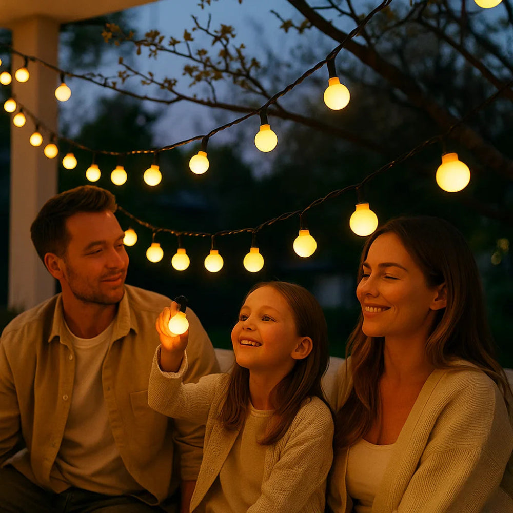 Solar Lichterkette LED mit warmweißem Licht für Garten