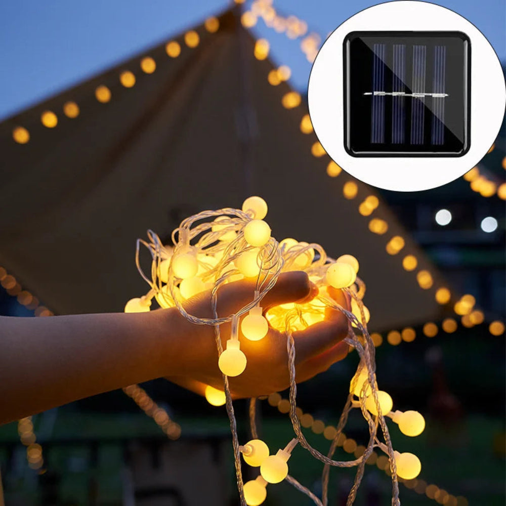 Solar Lichterkette LED mit warmweißem Licht für Garten