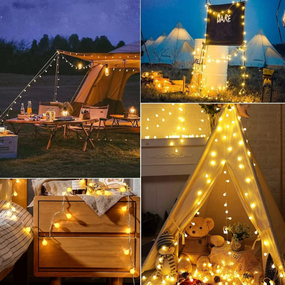 Solar Lichterkette LED mit warmweißem Licht für Garten