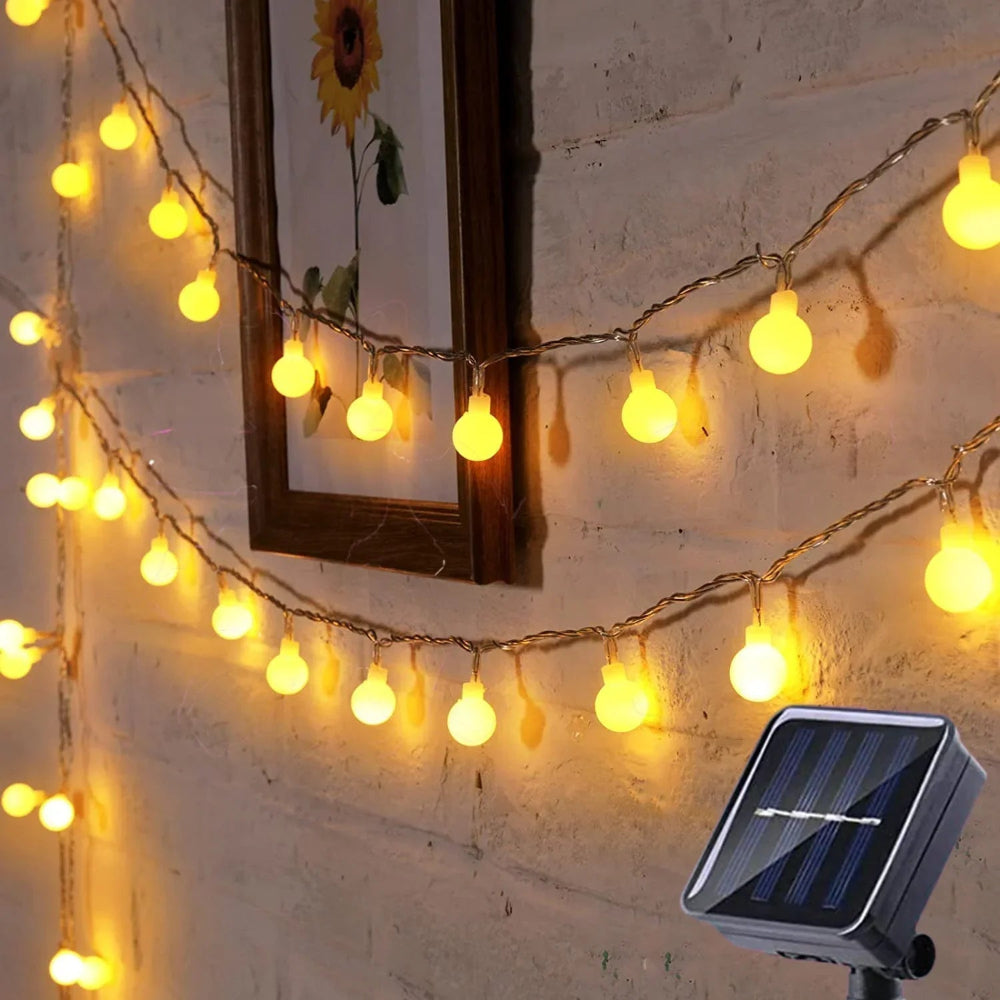 Solar Lichterkette LED mit warmweißem Licht für Garten