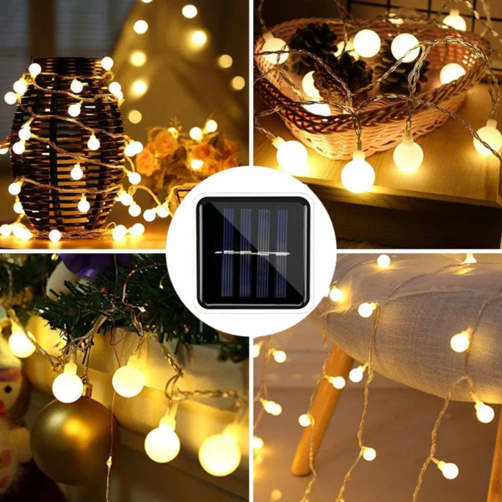 Solar Lichterkette LED mit warmweißem Licht für Garten