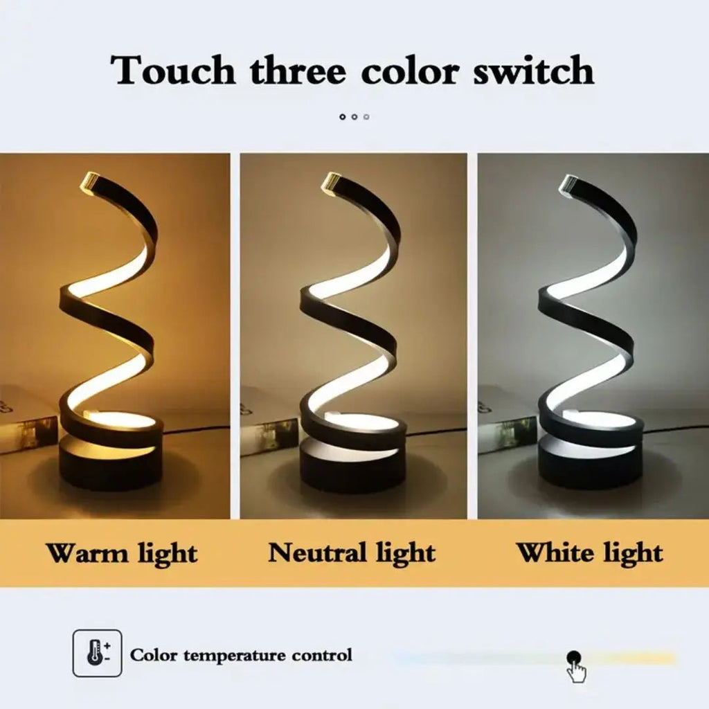 Dimmbare Spiral-LED-Lampe – Dekorative Touchleuchte für jeden Raum