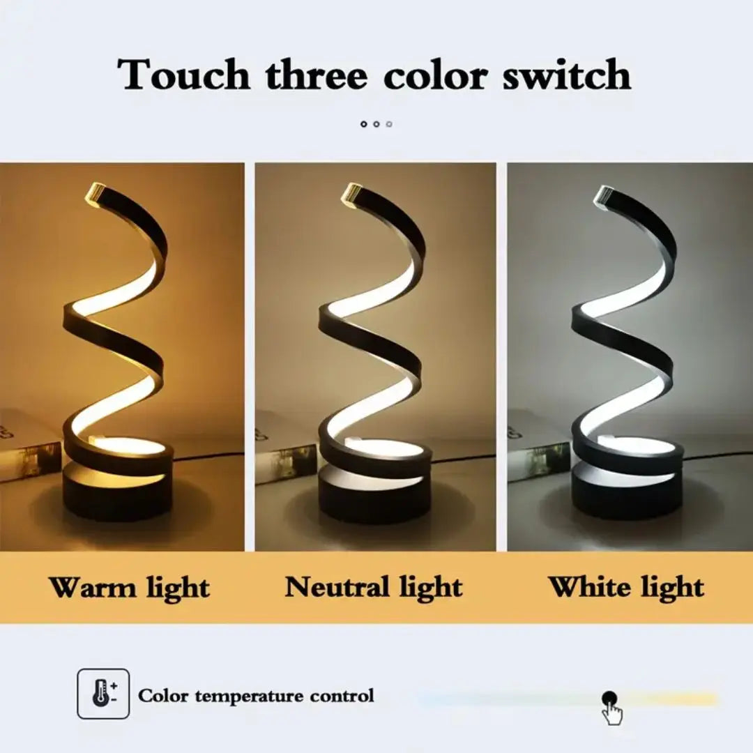 Dimmbare Spiral-LED-Lampe – Dekorative Touchleuchte für jeden Raum