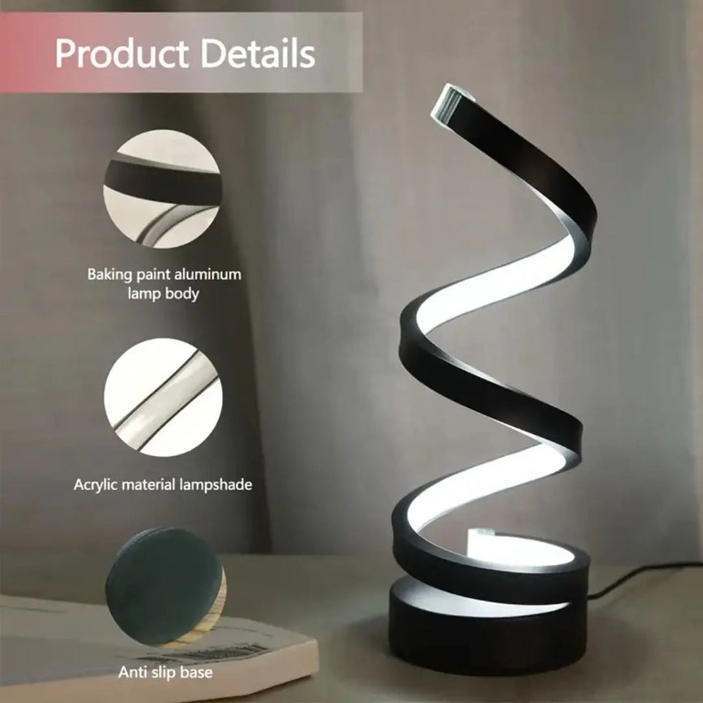 Dimmbare Spiral-LED-Lampe – Dekorative Touchleuchte für jeden Raum