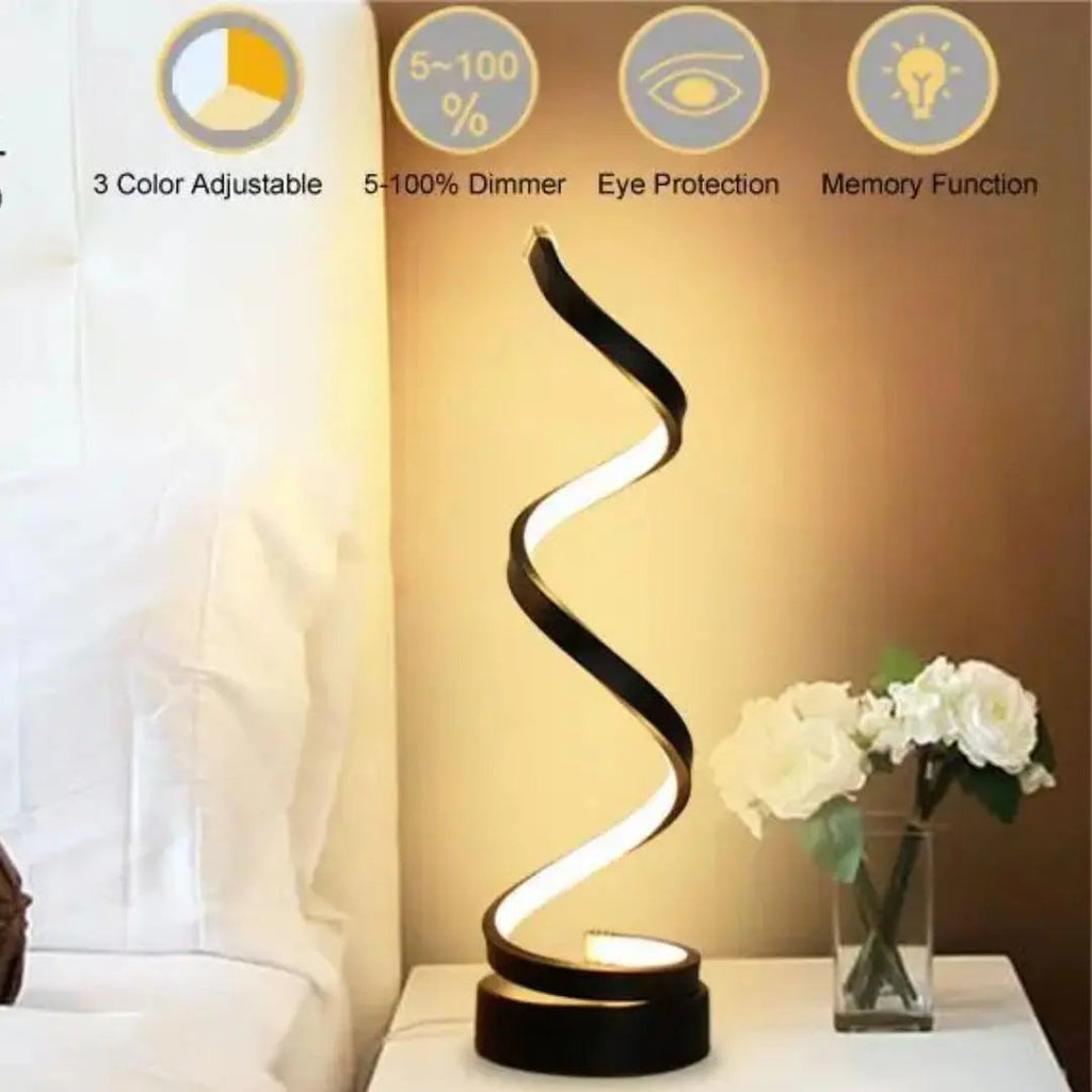 Dimmbare Spiral-LED-Lampe – Dekorative Touchleuchte für jeden Raum