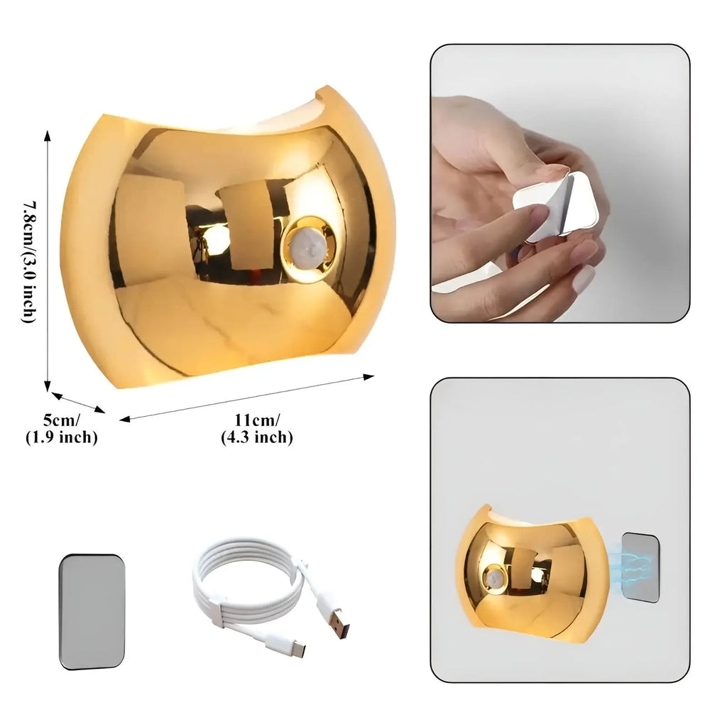Aufladbare LED-Wandleuchte – Bewegungssensor & Magnethalterung