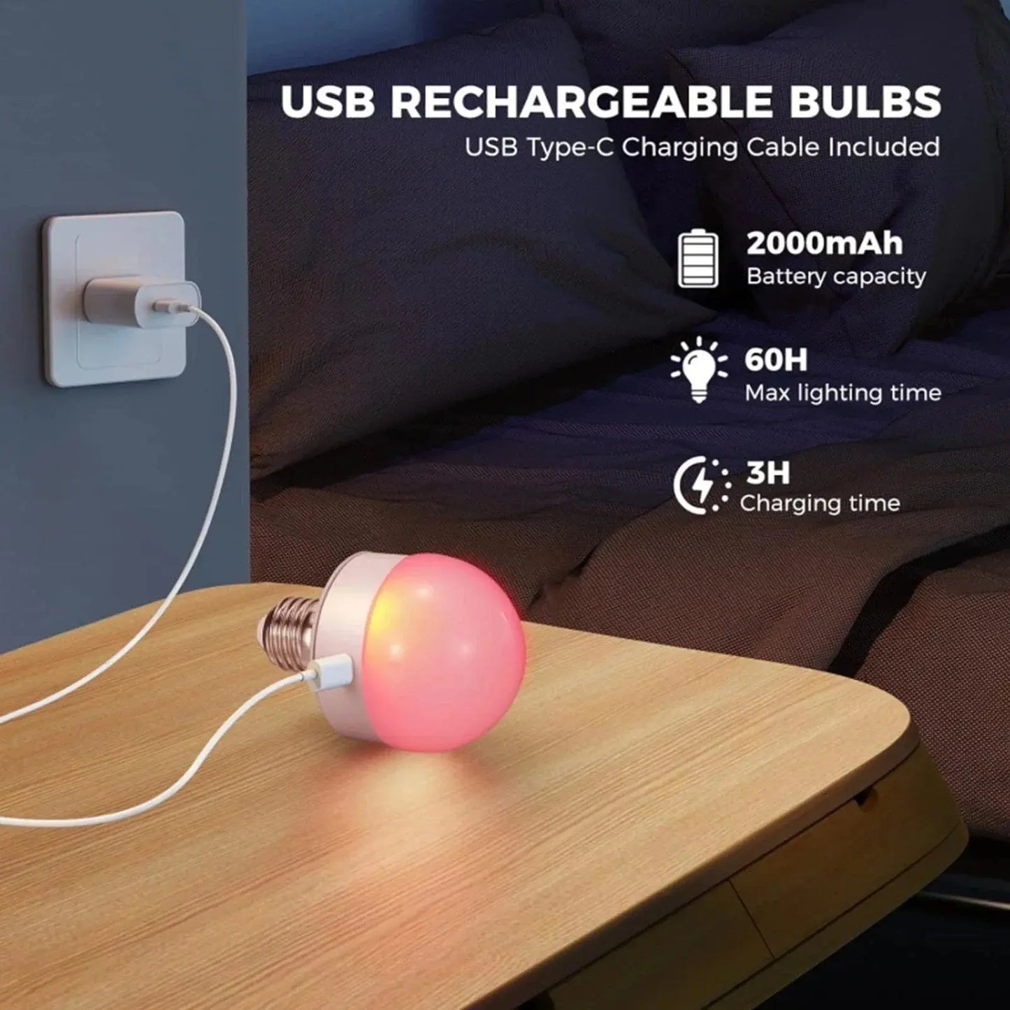 Wiederaufladbare RGB-LED-Lampe E27 mit Fernbedienung – Ganz ohne Kabel