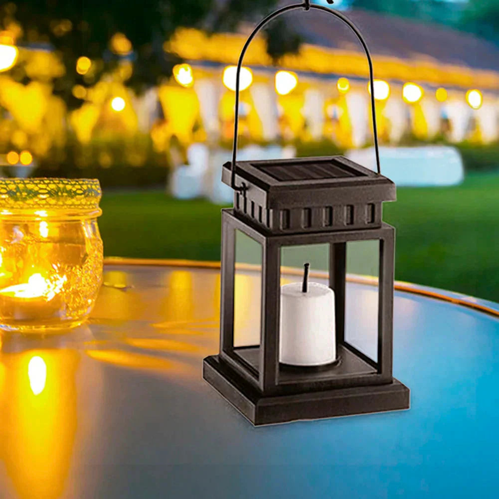 Solar-Kerzenlaterne mit LED-Flackerlicht für Garten und Balkon