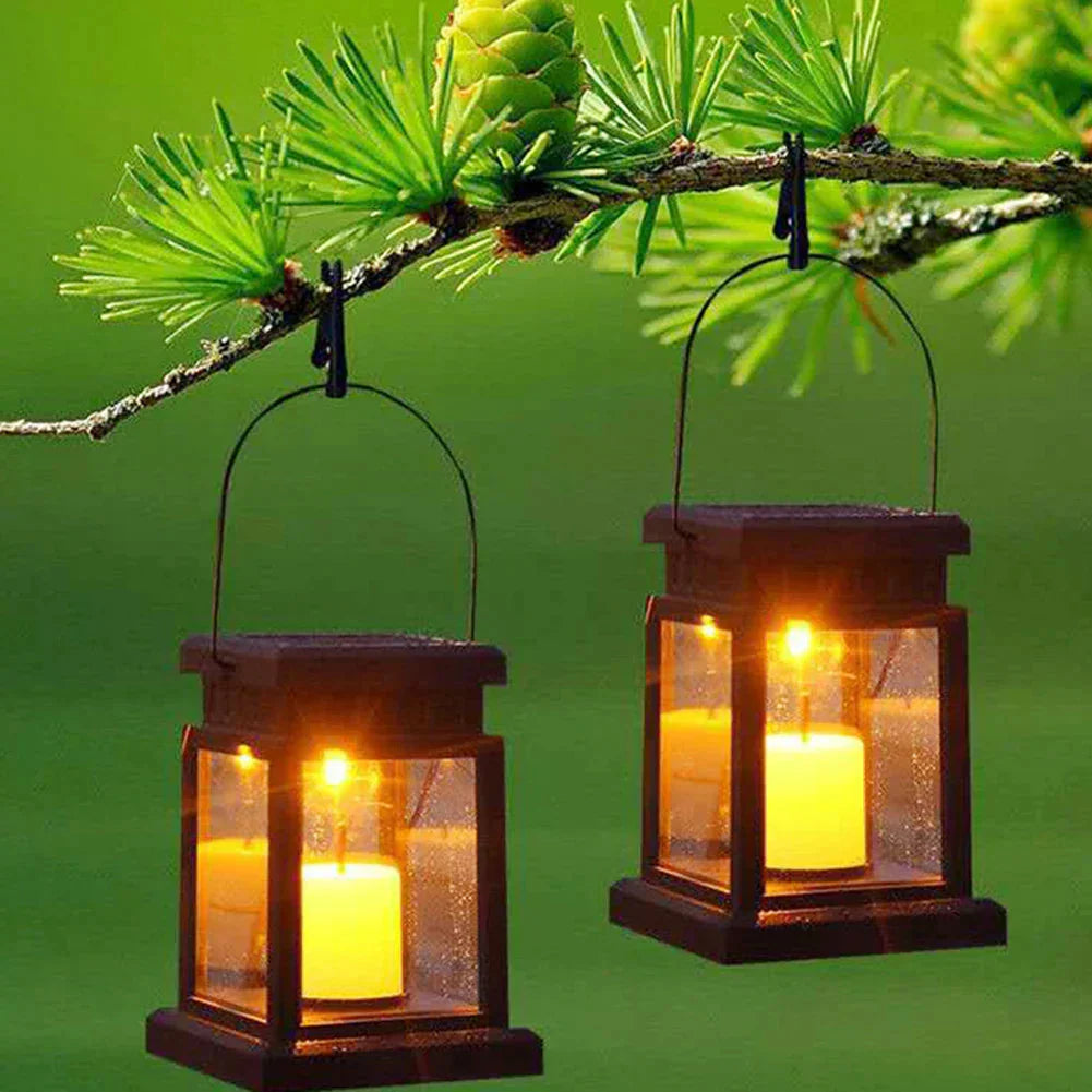Solar-Kerzenlaterne mit LED-Flackerlicht für Garten und Balkon