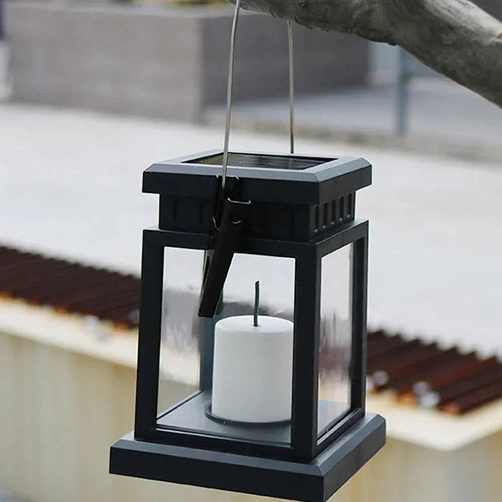 Solar-Kerzenlaterne mit LED-Flackerlicht für Garten und Balkon