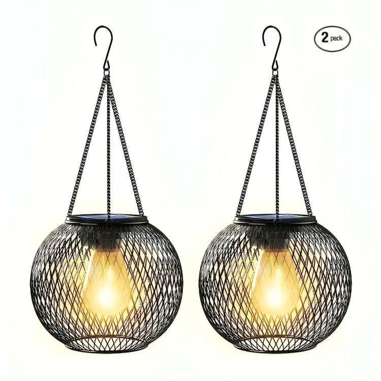 Solar-Gartenlaterne mit Metallgitter - Retro Design