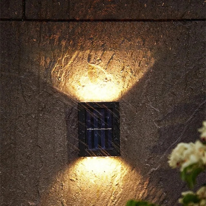 Solar-Wandleuchte Außen — Warmweißes LED-Licht, IP44, kabellos