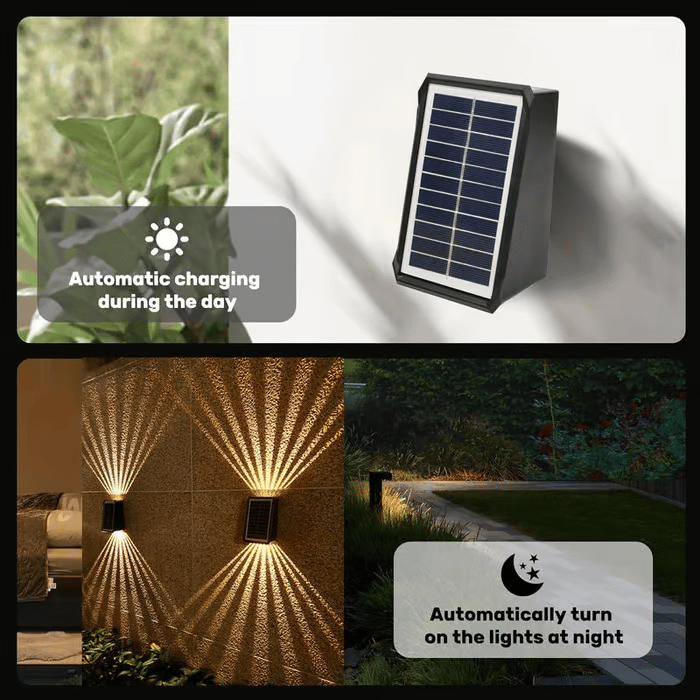 Solar-Wandleuchte mit Dual-Beam Effekt